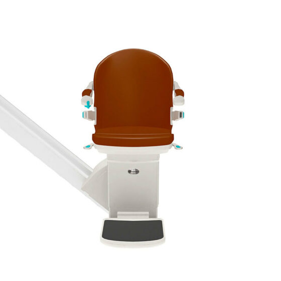 Handicare stairlift 1000 smart seat cocoa front 1499324299