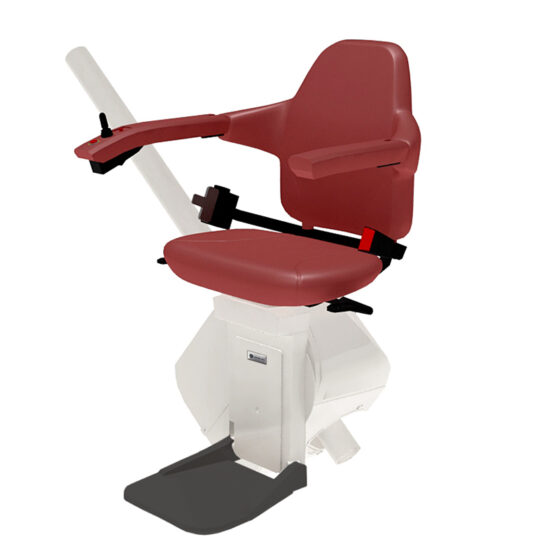 Handicare stairlift Freecurve classic bordeauxred side 1588225277