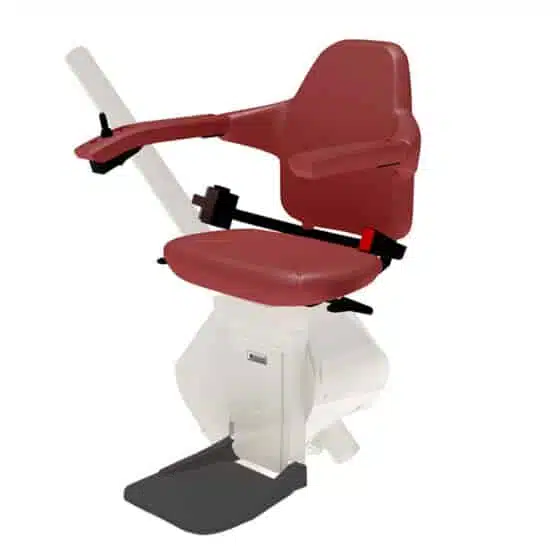 Handicare stairlift Freecurve classic bordeauxred side 1588225277