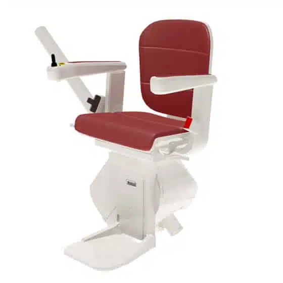 Handicare stairlift Freecurve elegance bordeauxred side 1588591502