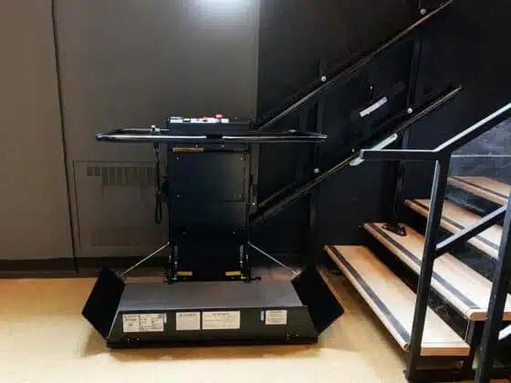 Savaria Delta inclined platform lift black school 1200x800