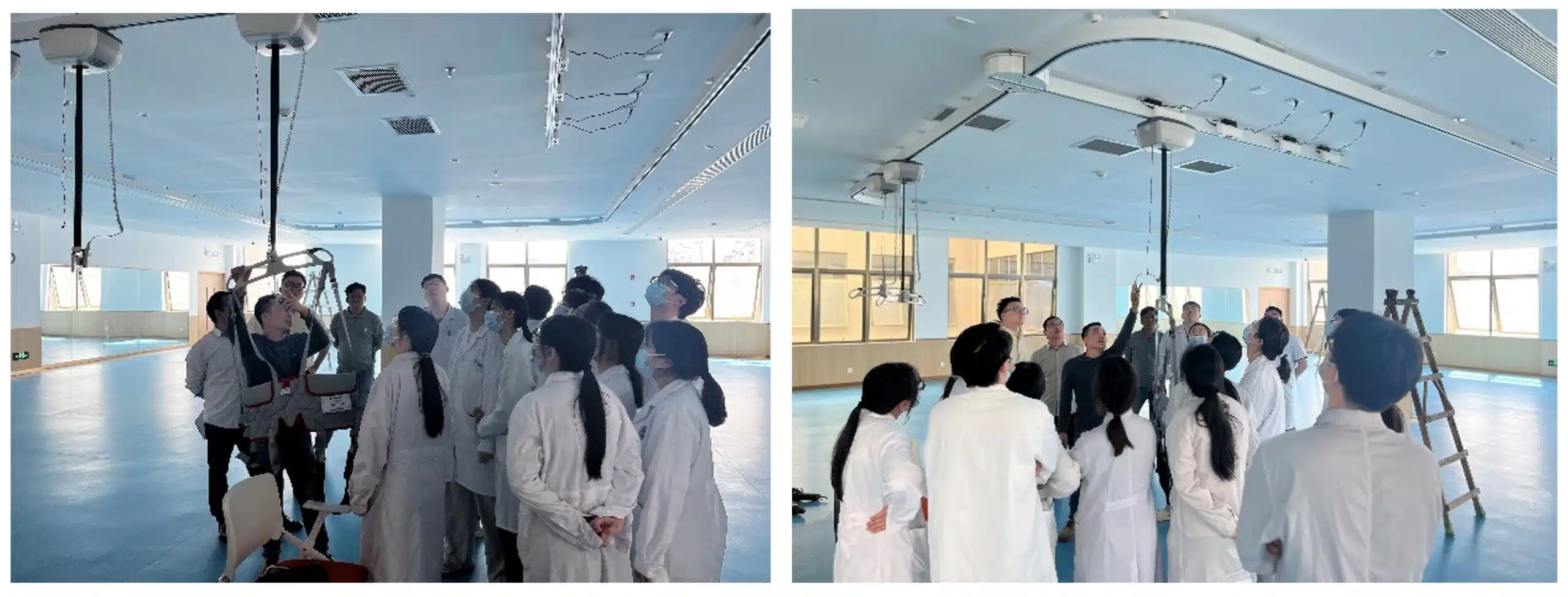 医院应用天轨移位机现场